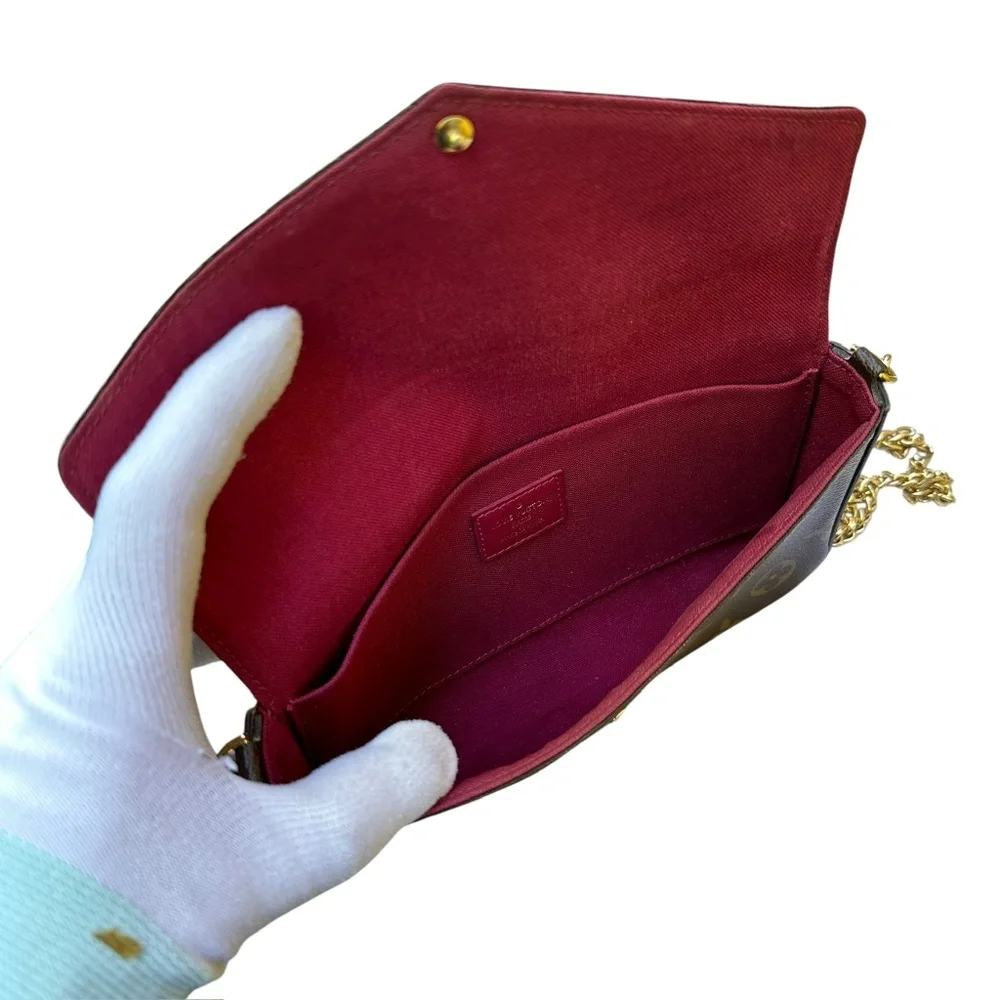 Genuine LOUIS VUITTON Pochette Felicie Monogram Canvas Clutch Bag Authenticated - Picture 10 of 16